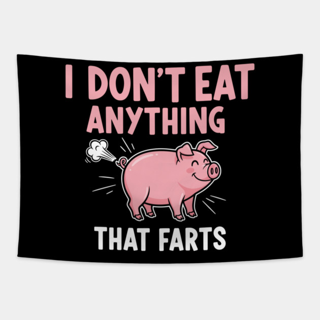 Funny Pig Fart Meme Tapestry by enrynz