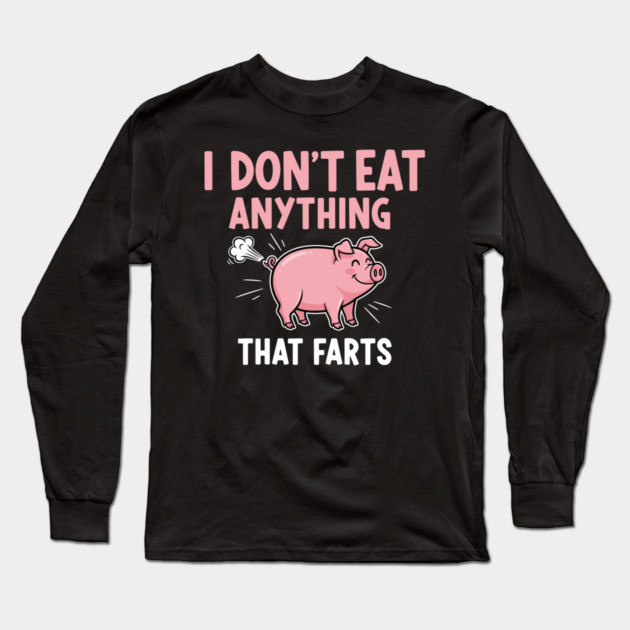 Funny Pig Fart Meme Long Sleeve T-Shirt by enrynz