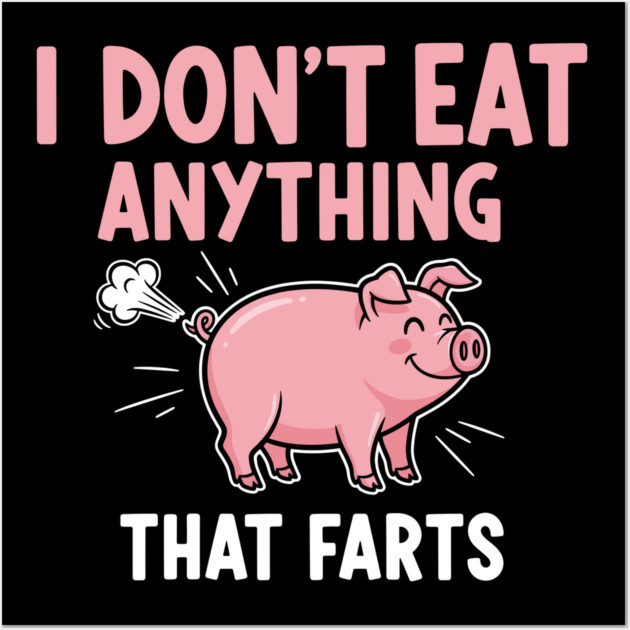 Funny Pig Fart Meme Wall Art by enrynz