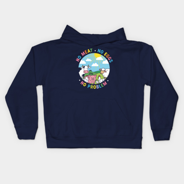 Vegan Vibes: No Meat, No Eggs, No Problem Kids Hoodie by enrynz