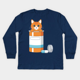 Anti-Depressant Cat Kids Long Sleeve T-Shirt