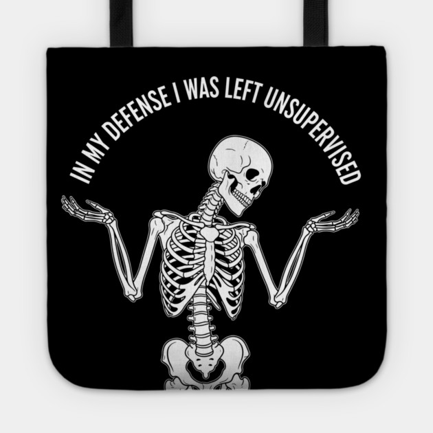 Skeleton's Sarcastic Excuse Tote by enrynz