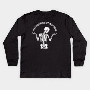 Skeleton's Sarcastic Excuse Kids Long Sleeve T-Shirt