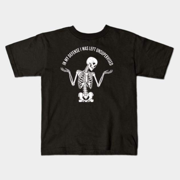 Skeleton's Sarcastic Excuse Kids T-Shirt by enrynz