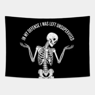 Skeleton's Sarcastic Excuse Tapestry