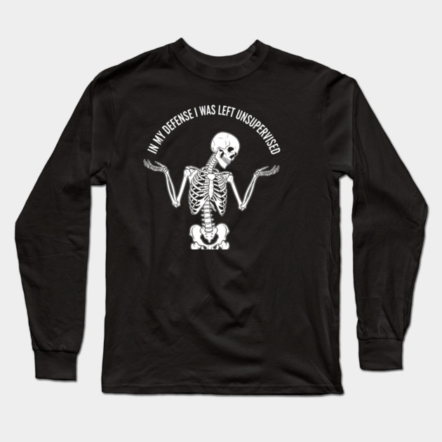 Skeleton's Sarcastic Excuse Long Sleeve T-Shirt by enrynz