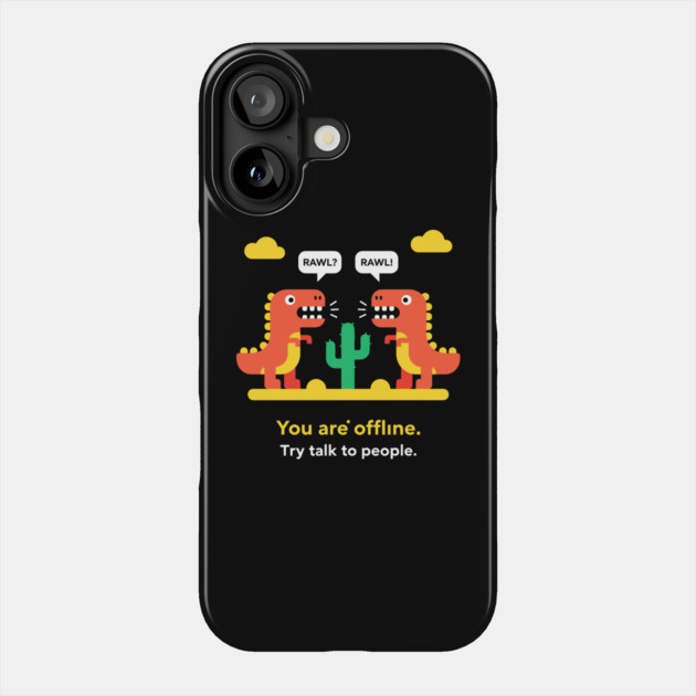 Dino-Mite Offline Alert Phone Case by enrynz