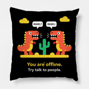 Dino-Mite Offline Alert Pillow