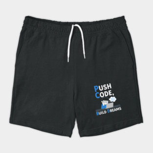 Push Code Build Dreams - Cute Tired Coder Kid Shorts