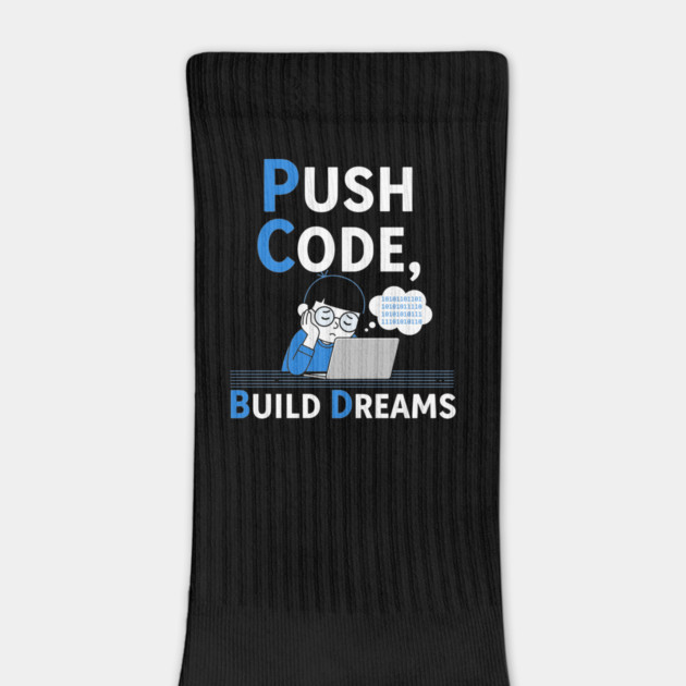 Push Code Build Dreams - Cute Tired Coder Kid by enrynz