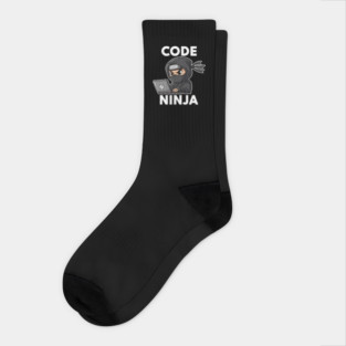 Code Ninja: Cute Programmer Bug Slayer Socks
