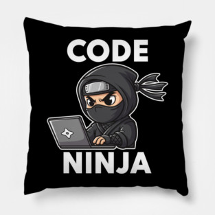 Code Ninja: Cute Programmer Bug Slayer Pillow