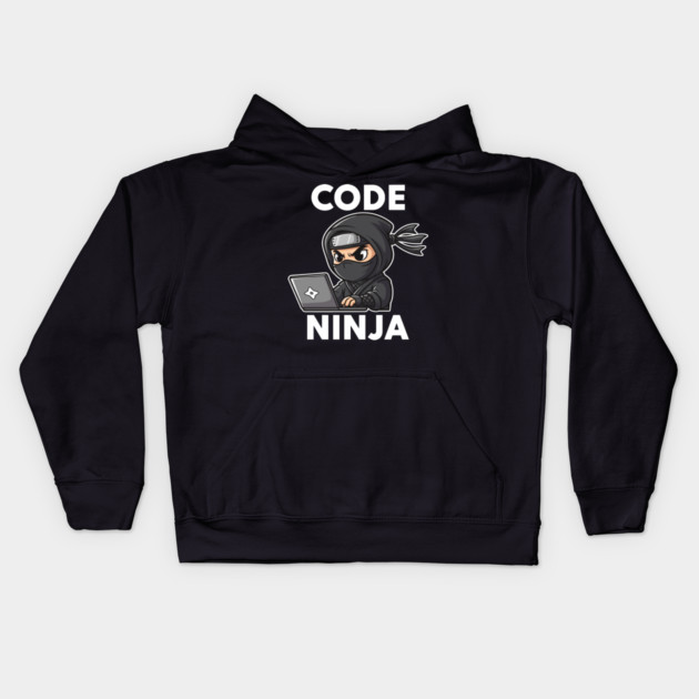 Code Ninja: Cute Programmer Bug Slayer Kids Hoodie by enrynz