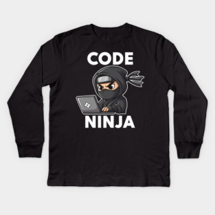 Code Ninja: Cute Programmer Bug Slayer Kids Long Sleeve T-Shirt