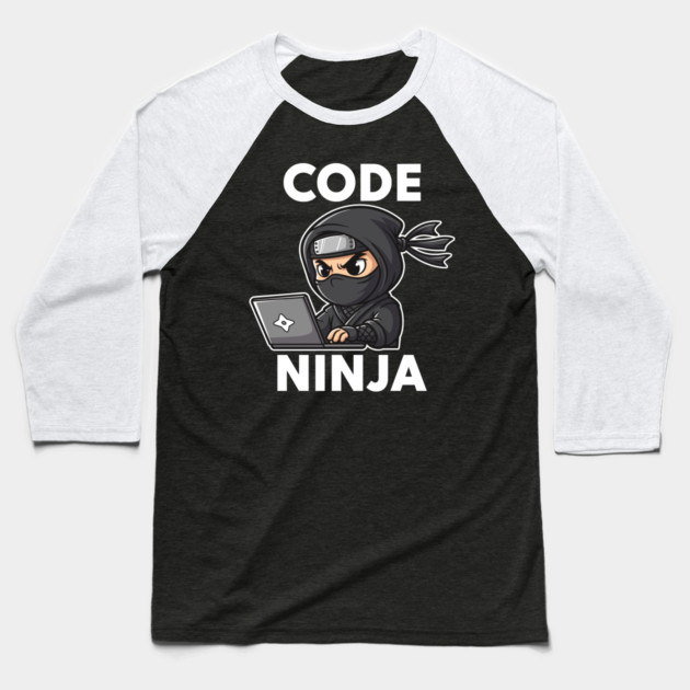 Code Ninja: Cute Programmer Bug Slayer Baseball T-Shirt by enrynz