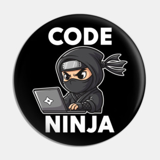 Code Ninja: Cute Programmer Bug Slayer Pin