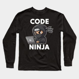 Code Ninja: Cute Programmer Bug Slayer Long Sleeve T-Shirt