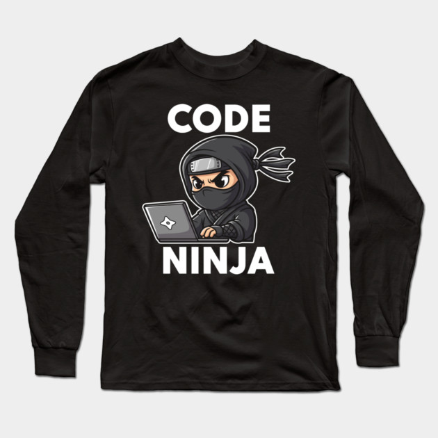 Code Ninja: Cute Programmer Bug Slayer Long Sleeve T-Shirt by enrynz