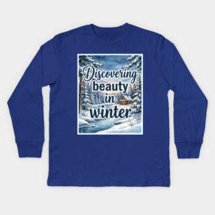 Winter Serenity in Snowy Landscapes Kids Long Sleeve T-Shirt