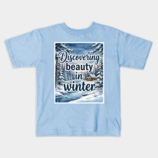 Winter Serenity in Snowy Landscapes Kids T-Shirt