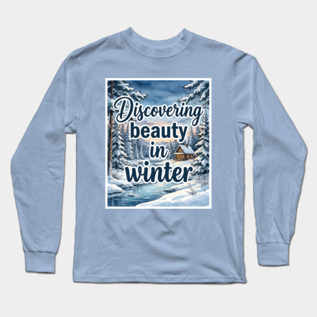 Winter Serenity in Snowy Landscapes Long Sleeve T-Shirt by Creatifly Graphic Tees