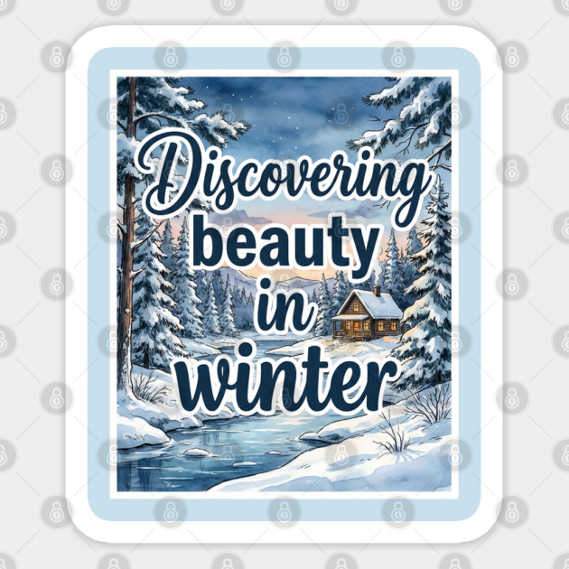 Winter Serenity in Snowy Landscapes Sticker by Creatifly Graphic Tees
