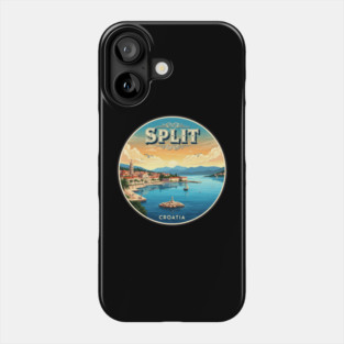 Split Croatia Europe Vintage Travel Badge Phone Case