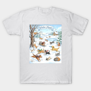 Winter Fun with Cats and Dogs T-Shirt