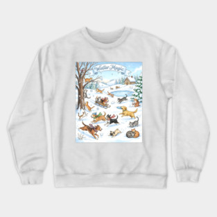 Winter Fun with Cats and Dogs Crewneck Sweatshirt