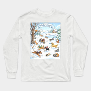 Winter Fun with Cats and Dogs Long Sleeve T-Shirt