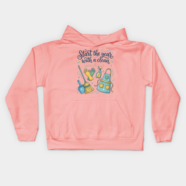 Start the Year with a Clean Kids Hoodie by Creatifly Graphic Tees