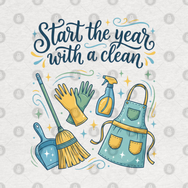 Start the Year with a Clean by Creatifly Graphic Tees