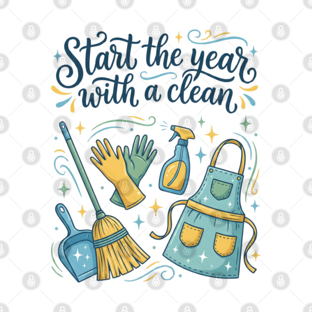 Start the Year with a Clean by Creatifly Graphic Tees