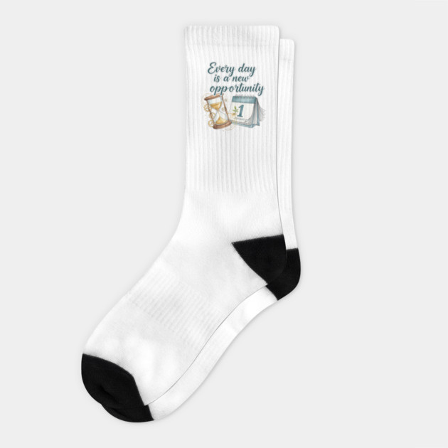 A New Day A New Opportunity Socks by Creatifly Graphic Tees