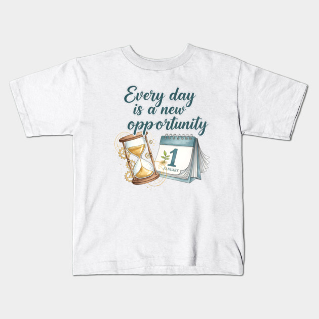 A New Day A New Opportunity Kids T-Shirt by Creatifly Graphic Tees