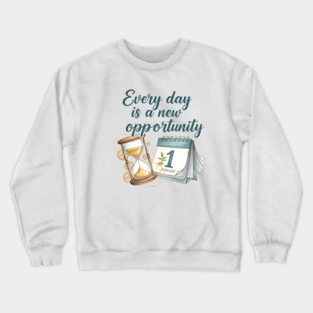 A New Day A New Opportunity Crewneck Sweatshirt by Creatifly Graphic Tees