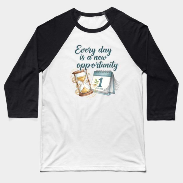 A New Day A New Opportunity Baseball T-Shirt by Creatifly Graphic Tees