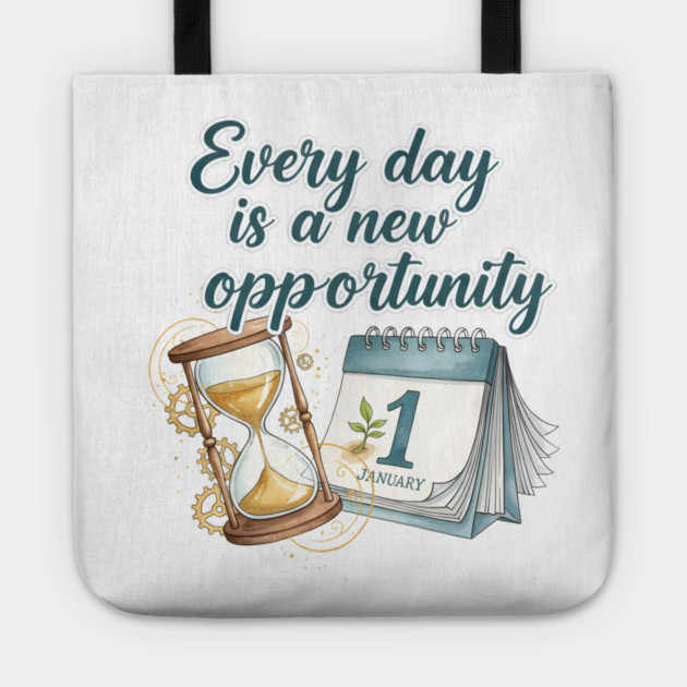 A New Day A New Opportunity Tote by Creatifly Graphic Tees