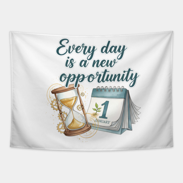 A New Day A New Opportunity Tapestry by Creatifly Graphic Tees