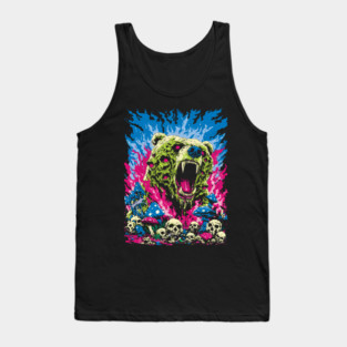 Psychedelic Demon Bear – Surreal Horror Fantasy Art Tank Top