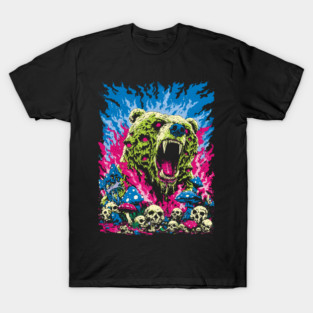 Psychedelic Demon Bear – Surreal Horror Fantasy Art T-Shirt