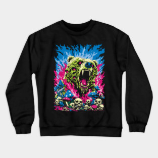 Psychedelic Demon Bear – Surreal Horror Fantasy Art Crewneck Sweatshirt