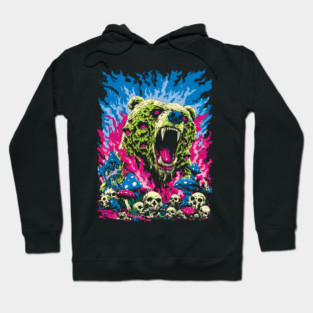 Psychedelic Demon Bear – Surreal Horror Fantasy Art Hoodie