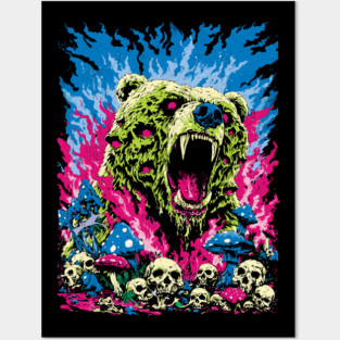 Psychedelic Demon Bear – Surreal Horror Fantasy Art Posters and Art