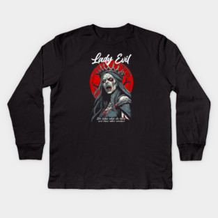 LADY EVIL Kids Long Sleeve T-Shirt