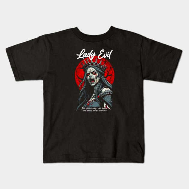 LADY EVIL Kids T-Shirt by artslaves