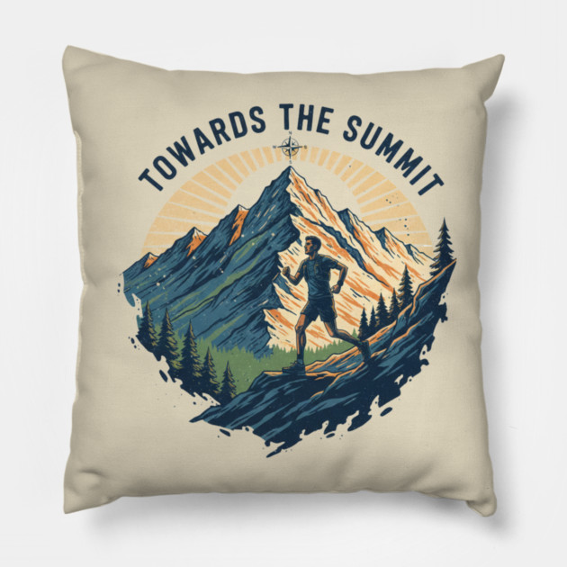 Towards the Summit Pillow by Creatifly Graphic Tees