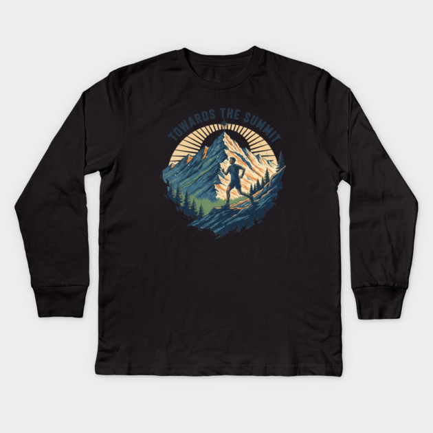 Towards the Summit Kids Long Sleeve T-Shirt by Creatifly Graphic Tees