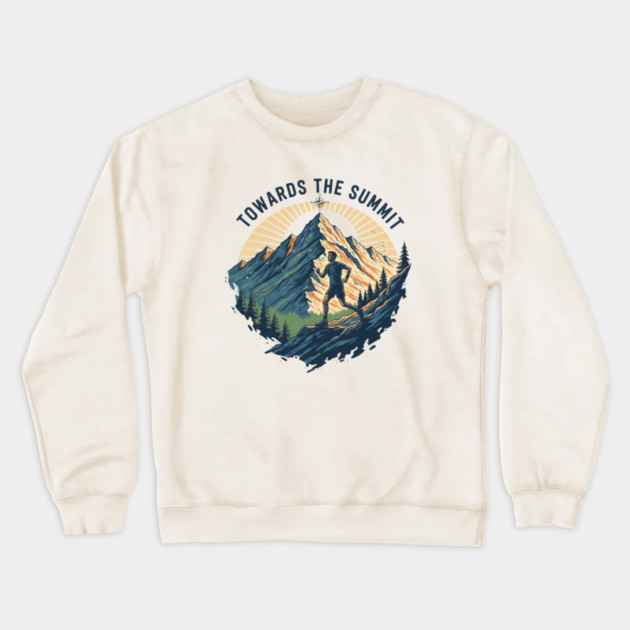 Towards the Summit Crewneck Sweatshirt by Creatifly Graphic Tees
