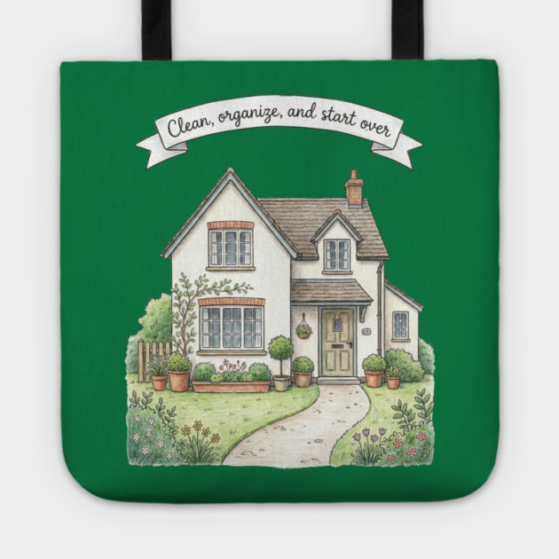 Clean, Organize, and Start Over Tote by Creatifly Graphic Tees